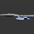 Detailed Starship Model Featuring Disc Shaped Hull And Twin Engines For Space Exploration