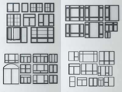 Modern casement window 3d model