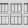 Modern sliding window casement window 3d model