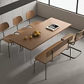 Modern Wooden Dining Table Set With Chairs Bench Lemons And Magazine In Bright Minimalist Space