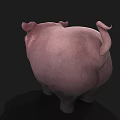Funny 3D Pink Cartoon Pig Character With Grinning Teeth And Chubby Body