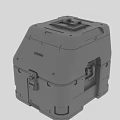 Gray Industrial Equipment Enclosure With Square Top Locking Latch And Structural Details