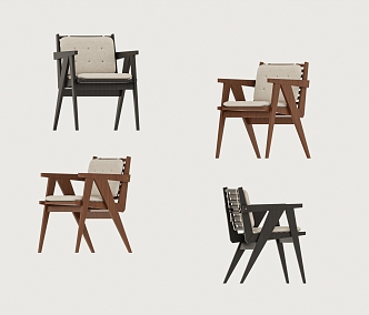 Middle Style Chair Dining Chair 3d model