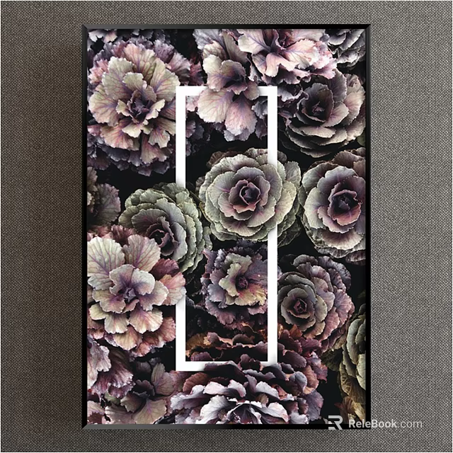 Vibrant Botanical Painting With Colorful Cabbage Like Plants And Artistic Design 3d model 