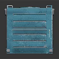 Blue Industrial Metal Storage Crate With Sturdy Frame Handles And Smooth Wheels