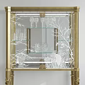 Elegant Gold Frame Sideboard With Glass Door And Glassware In Home Interior