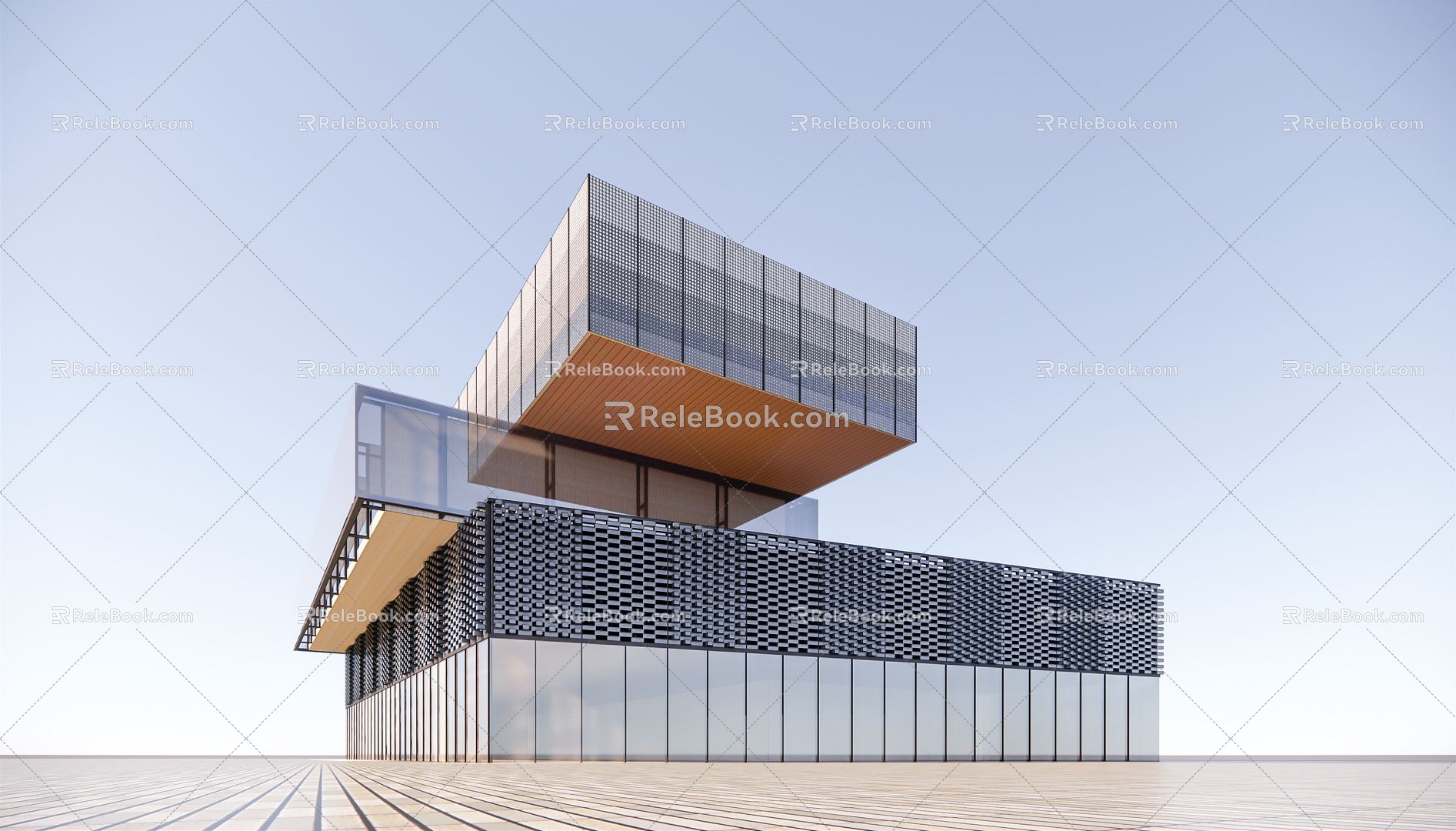 Modern Sales Office Building Simple Sales Department 3d model