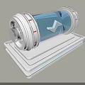Cylindrical Daily Use Electrical Appliance With Transparent Blue Body Silver Metal Parts And White Base