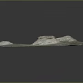 Detailed 3D Terrain Model of Mountain Landscape With Rolling Hills And Rocky Formations