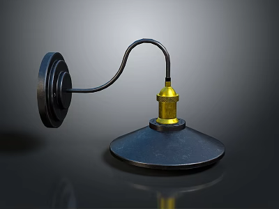 Modern Black Wall Lamp With Gold Accent And Minimalist Design For Home Decor 3d model