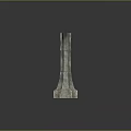 Stone Arch Decorative Architectural Component With Four Gothic Style Textured Structures