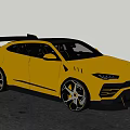 Yellow Lamborghini SUV With Sporty Design Black Wheels And Carbon Fiber Accents