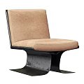Modern Leisure Chair With Comfortable Beige Upholstery And Sleek Black Metal Frame