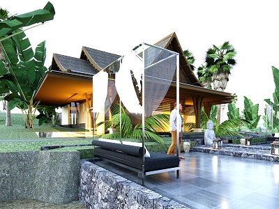 Southeast Asia Villa Thailand Villa Forest Homestay 3d model