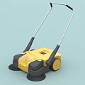 Yellow Hand Push Industrial Cleaning Equipment with Floor Brushes and Wheels