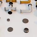 Industrial Equipment Various Metal Parts With Different Shapes And Sizes