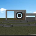 Modern Urban Road Infrastructure Featuring Intersection Lanes Vehicles And Surrounding Buildings