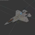 3D Model of Cosmic Aerospace Fighter with Detailed Space Design Features