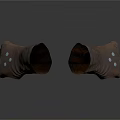 Ancient Metal Bracers Pair With Ornate Design Shiny Surface And Dark Background