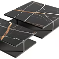 Modern Coffee Table With Black Metal Frame And Marble Tabletop For Living Room Interior