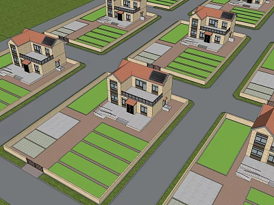 Modern single-family villa rural self-built floor 3d model