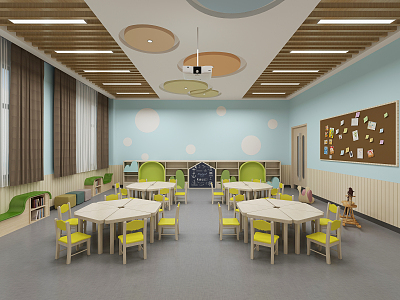 Modern Kindergarten Classroom 3d model