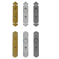Decorative Door Handles In Gold Silver And Dark Gray With Ornamental Designs