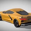 Yellow Sports Car With Sleek Exterior Sharp Headlights And Black Wheels