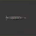 Detailed Military Warship 3D Model Featuring Silver Red Hull And Missile Weapon System