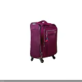 Purple Travel Suitcase With Durable Wheels Zipper And Decorative Luggage Tag