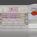 Beauty Hairdressing Display Counter With Cosmetics Color Products And Red Lips Fashion Logo