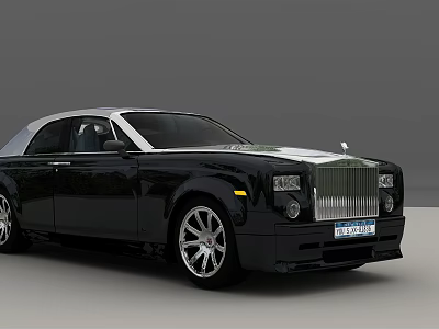 Black Luxury Convertible Car With Silver Trim Chrome Grille And Alloy Wheels 3d model