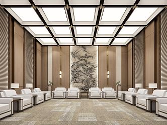 New Chinese Reception Room VIP Reception Room 3d model