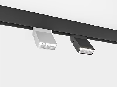 Track Mounted Downlights And Spotlights With Black And White Housing LED Ceiling Lighting 3d model