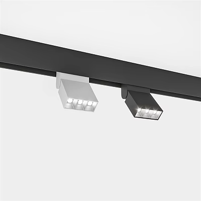 Track Mounted Downlights And Spotlights With Black And White Housing LED Ceiling Lighting 3d model