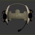 Professional Headphones Design With Textured Headband Yellow Earmuffs And Microphone