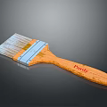 Purly Brand Paint Brush With Wooden Handle And Multi Colored Bristles