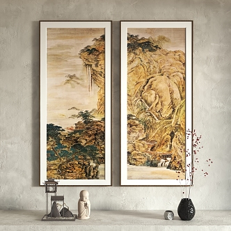 New Chinese Landscape Painting Decorative Painting Hanging Painting 3d model