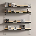 Modern Creative Simple Bookshelf Simple Metal Luminous Board Storage Rack 3d model
