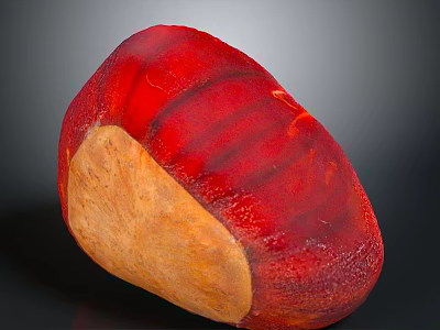 Shiny Red And Orange Whole Chestnut Fresh Natural Healthy Food Snack 3d model