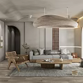 Minimalist Modern Living Room Interior With Sofa Coffee Table And Pendant Light