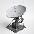 Military Radar Antenna With Large Parabolic Dish And Metal Frame Structure