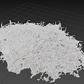 Wood branches and leaves piled up 3d model