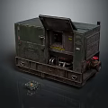 Green Industrial Generator With Open Lid Metal Casing And Small Model Car