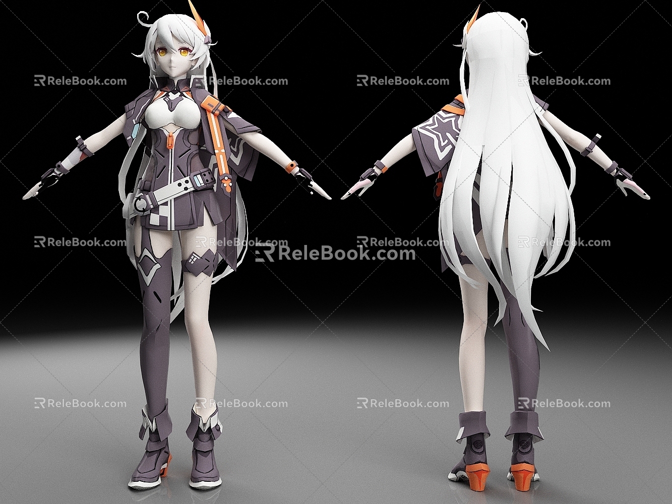 Collapse Game Anime Character Kiana Anime Cartoon Girl 3d model