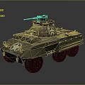 Military Armored Tank With Turret Mounted Cannon Steel Tracks And Armor Plates