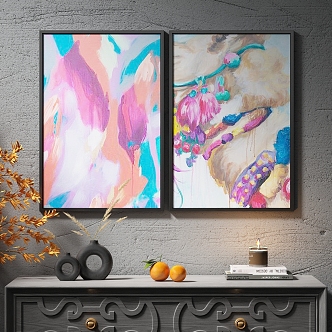 Modern Simple Light Luxury Hanging Painting Decorative Painting Abstract Painting Art Painting 3d model