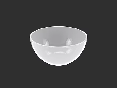 Transparent White Glass Kitchenware Bowl With Sleek Simple Design For Home Use 3d model