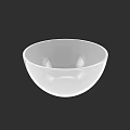 Transparent White Glass Kitchenware Bowl With Sleek Simple Design For Home Use
