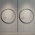 Two Round Framed Paintings As Decorative Wall Art In Modern Interior Design 3d model